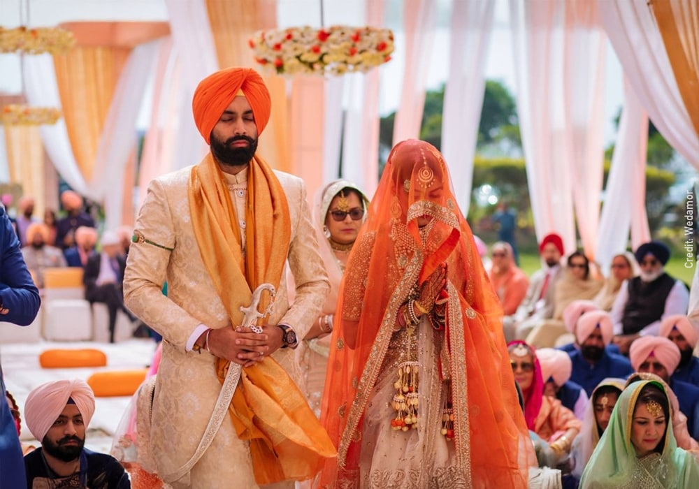 Wedding couple getting married