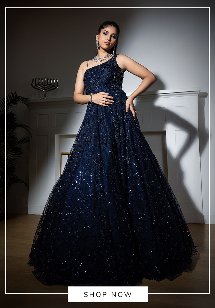 Seaside Splendor: How The Breakers, Palm Beach Sets the Stage for Dreamy Indian Weddings 4 Blue mirror work lehenga