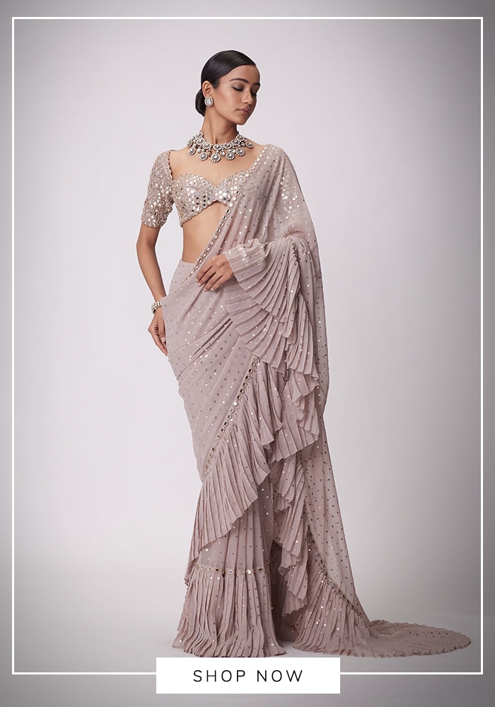 Ready-to-Wear Ruffle Sarees: The Ultimate Trend for Effortless Elegance 