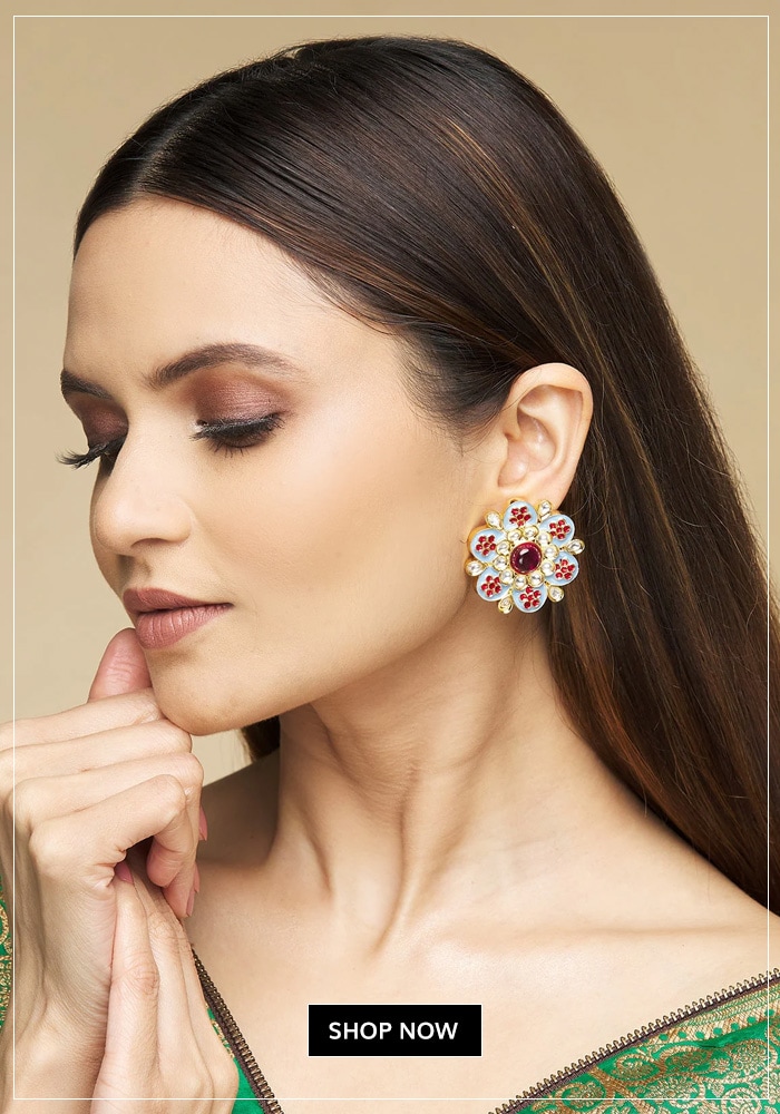 This Wedding Season, Swap Danglers for Stunning Studs Under 5K! 6 Meenakari studs