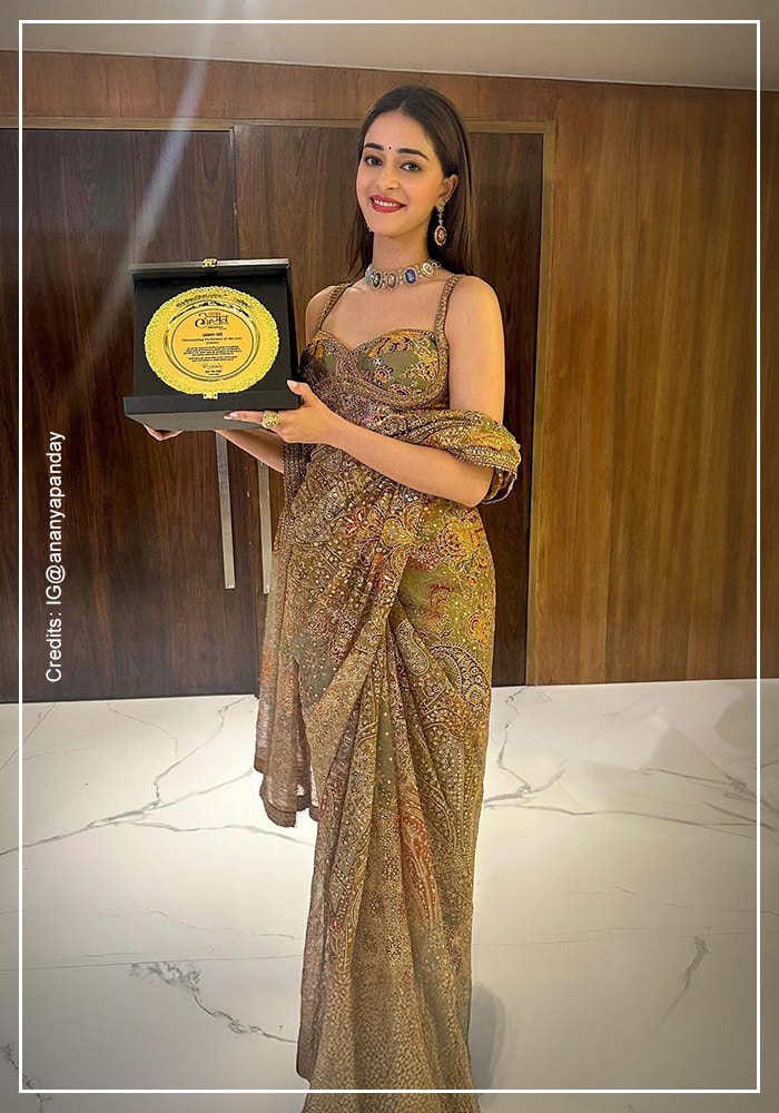 Ananya Panday in Ritu Kumar saree