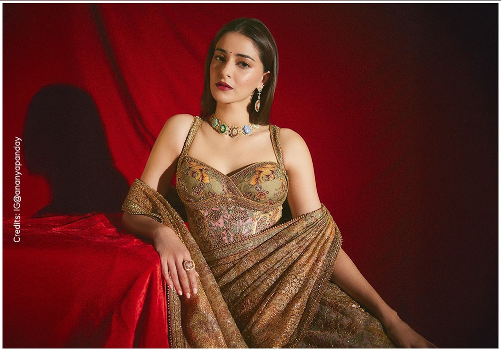 Ananya Panday in Ritu Kumar saree