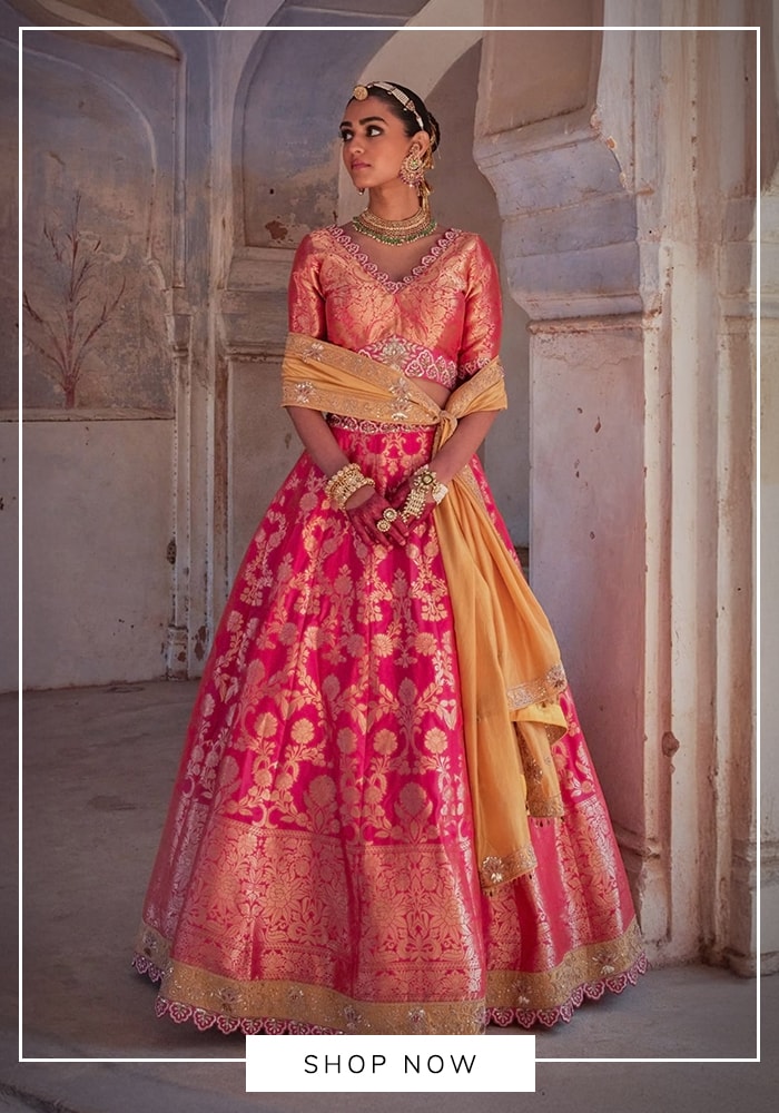 For the Love of Maximalism: Your Masterplan to Designing A Big, Bold and Extravagant Wedding 6 Banarasi lehenga