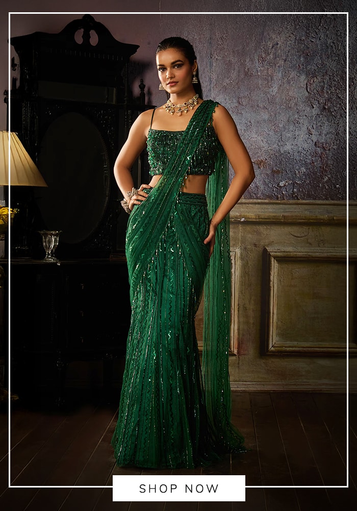 15 Showstopping Bridal Sarees Everyone Is Talking About Right Now 14 Corset sarees