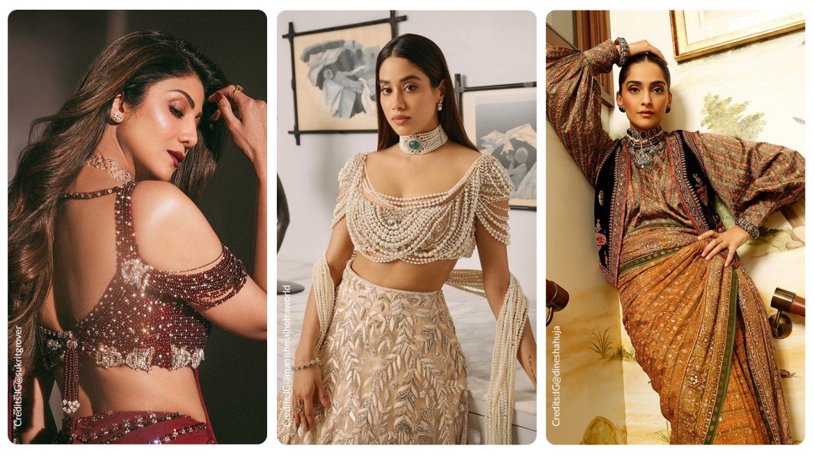 Shilpa shetty, jahnvi kapoor and sonam kapoor wearing trending blouse sleeve