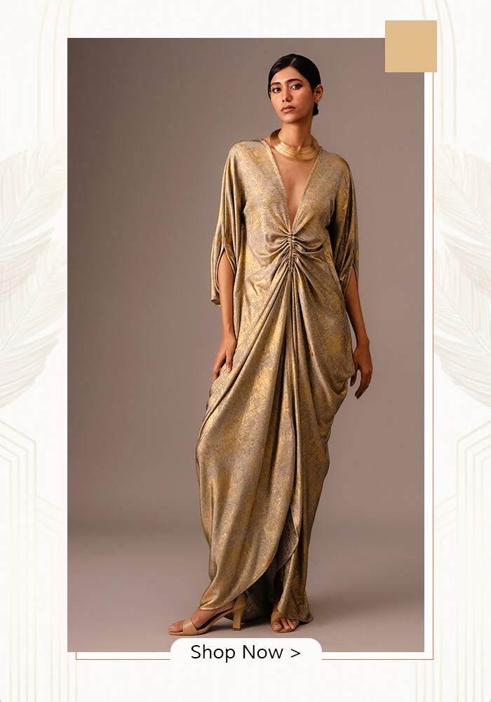 Draped kaftan dress