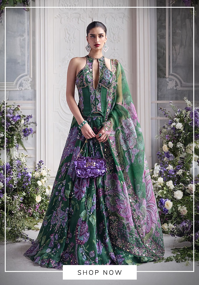 Halter-Neck Printed Lehenga