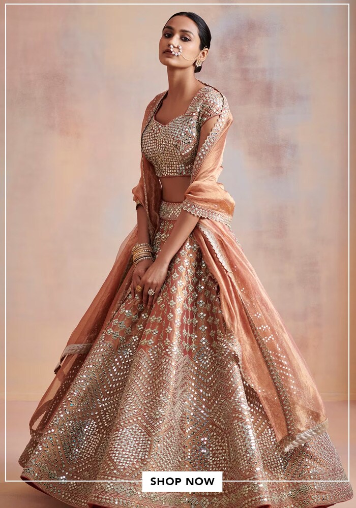Orange bridal lehenga