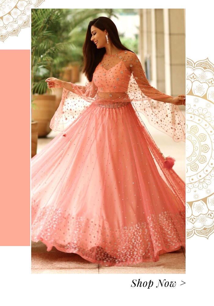 A Fairytale Indian Wedding at Oheka Castle: Bridal & Bridesmaid Fashion, Budget, and More 9 Pink lehenga