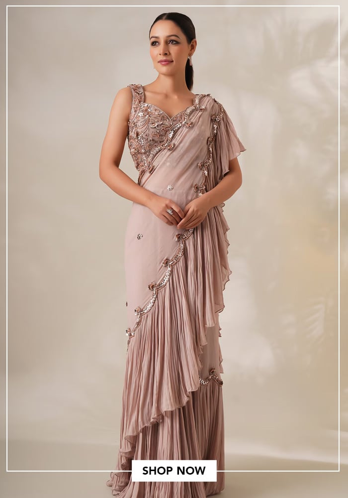 Pre draped saree