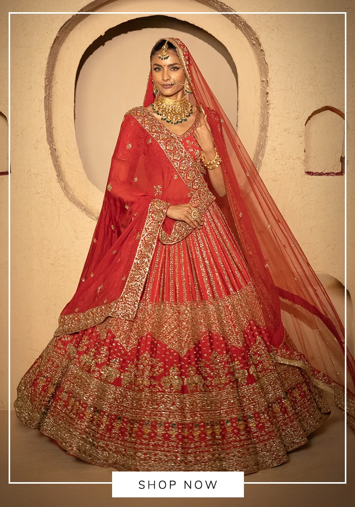 For the Love of Maximalism: Your Masterplan to Designing A Big, Bold and Extravagant Wedding 2 rED BRIDAL LEHENGA