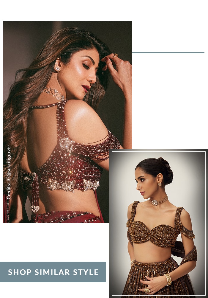 13 Celebrity-Approved Blouse Sleeve Designs You’ll Want to Copy for Weddings and Parties 10 Shilpa Shetty inspired cold-shoulder blouse sleeve