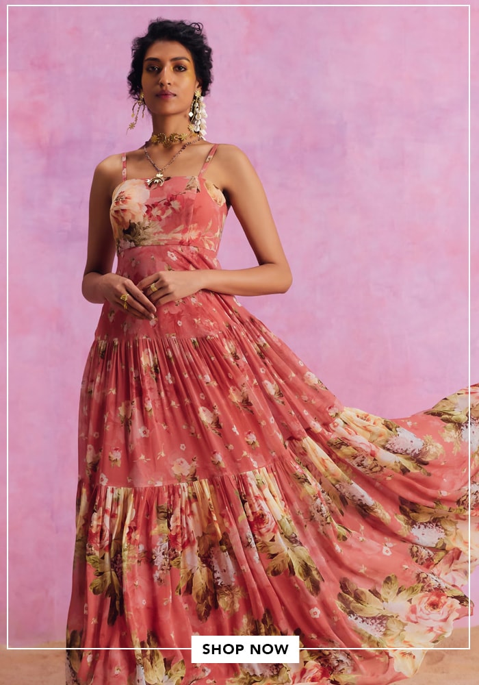 Floral printed maxi dress