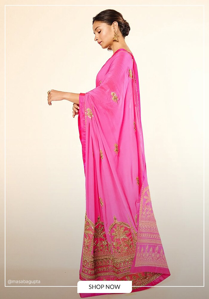 Alia Bhatt in pink saree
