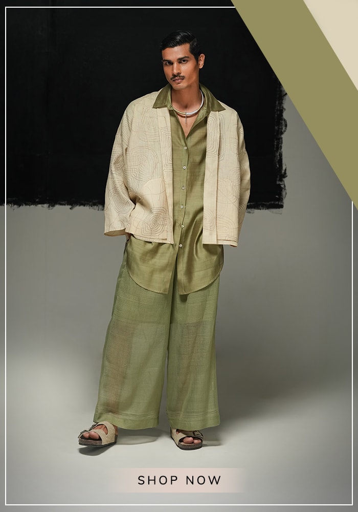 Men’s Day: How Modern Menswear Defines the New Age Gentleman 5 Model wearing green flared pant