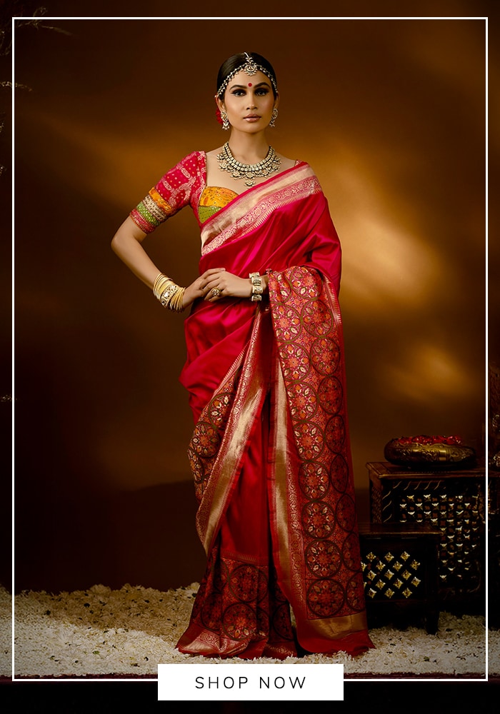 15 Showstopping Bridal Sarees Everyone Is Talking About Right Now 2 Red banarasi saree
