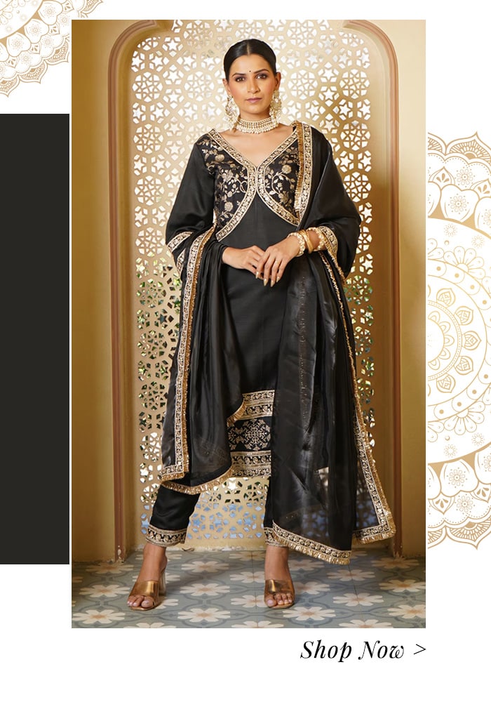 Embroidered kurta pant set