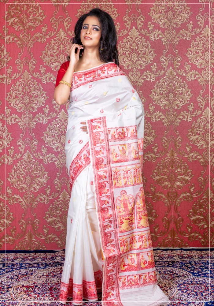 Baluchari and Kantha Sarees – West Bengal