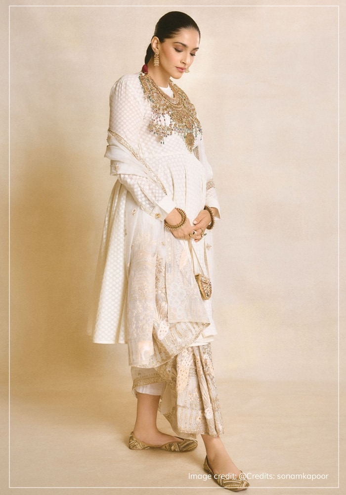 sonam kapoor in white anarkali