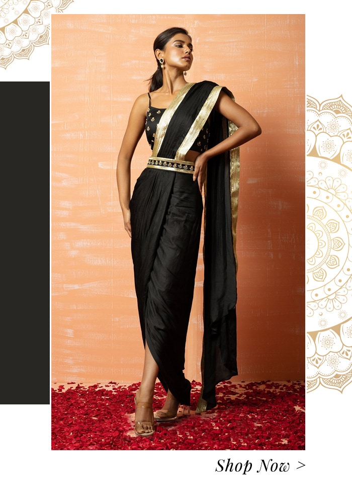 Pre draped dhoti saree