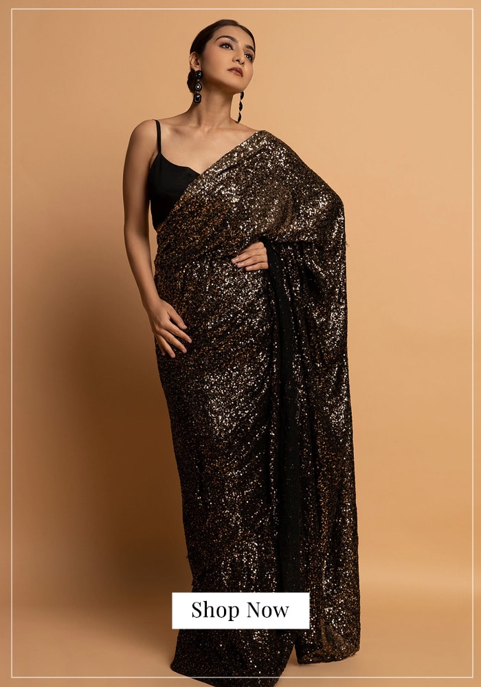 Black sequin sarees