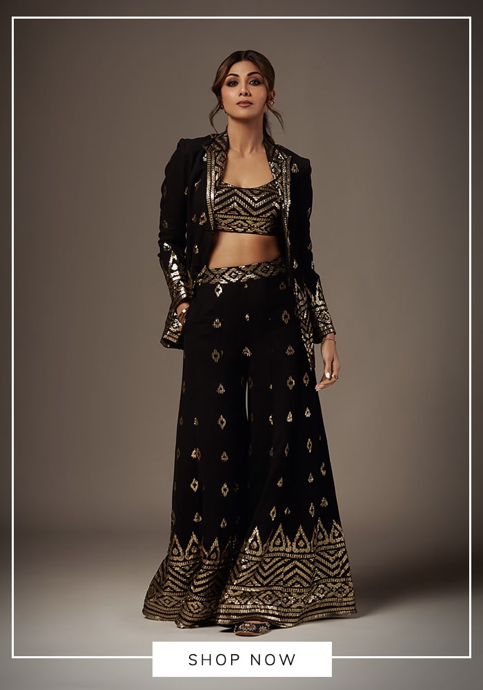 Black blazer and sharara set