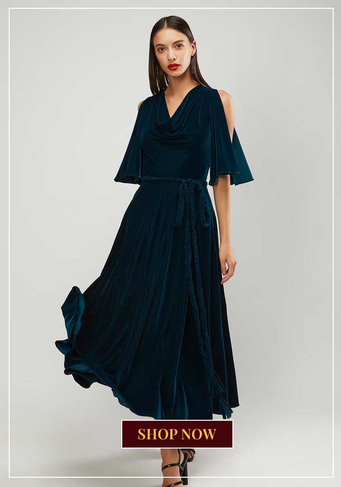 Emerald Green Velvet Dress