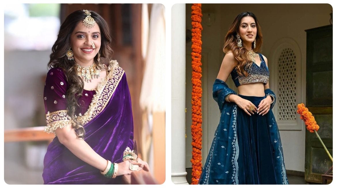 Velvet Saree vs Velvet Lehenga