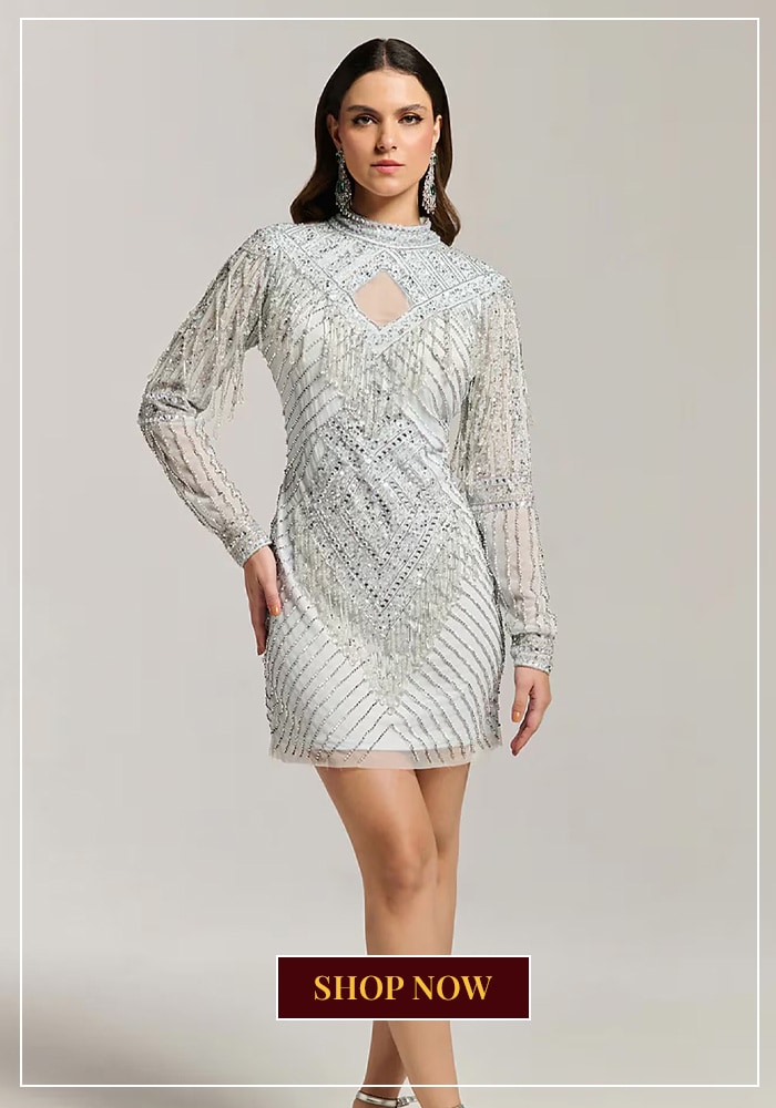 Glistening Embellished Christmas Party Dress