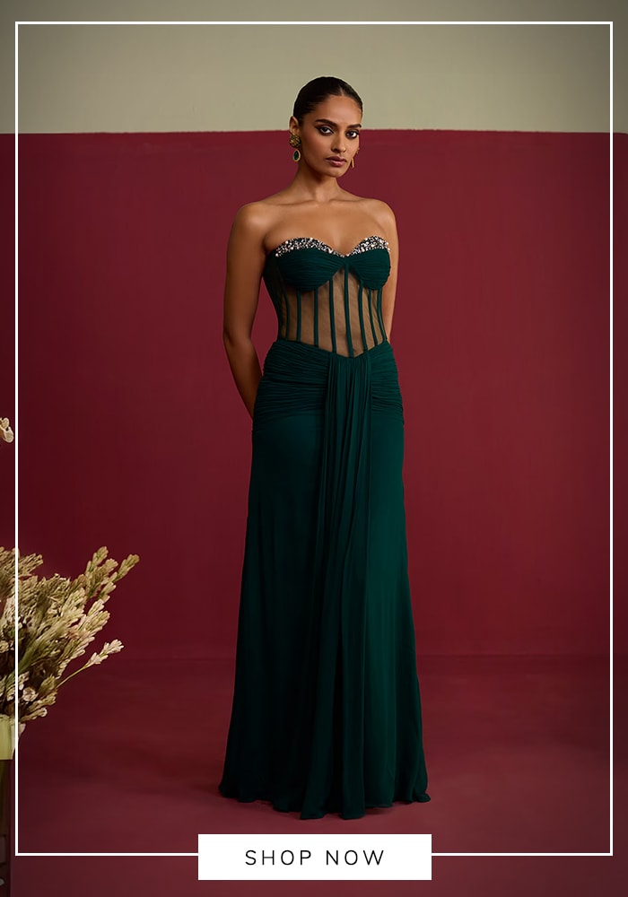 Green corset gown
