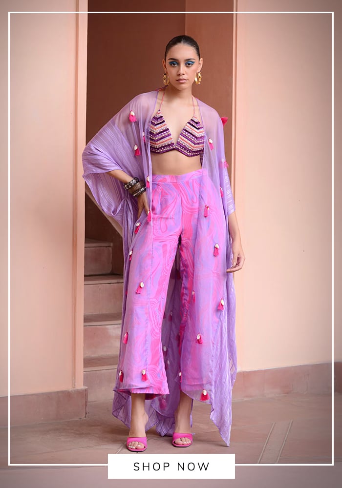 Purple jacket and pant set