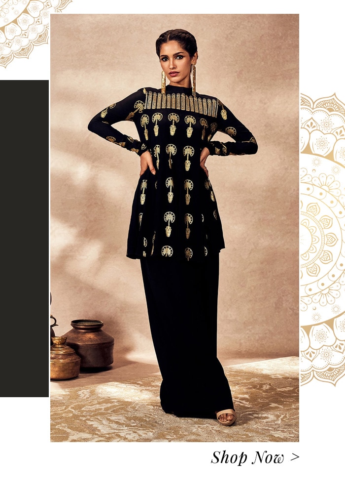 Black tunic and pant set