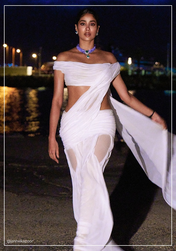 Janhvi Kapoor dripping saree look at the Toronto Film Festival