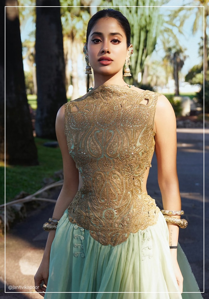 Janhvi Kapoor wearing breastplate at Toronto Film Festival