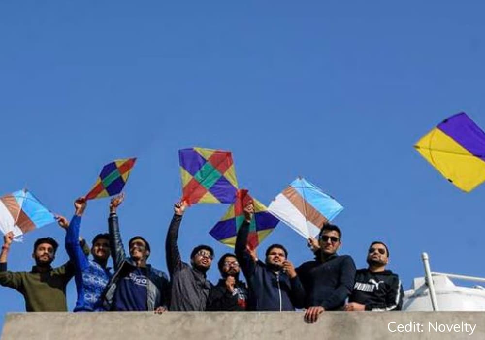 Kite flying in Makar Sankranti