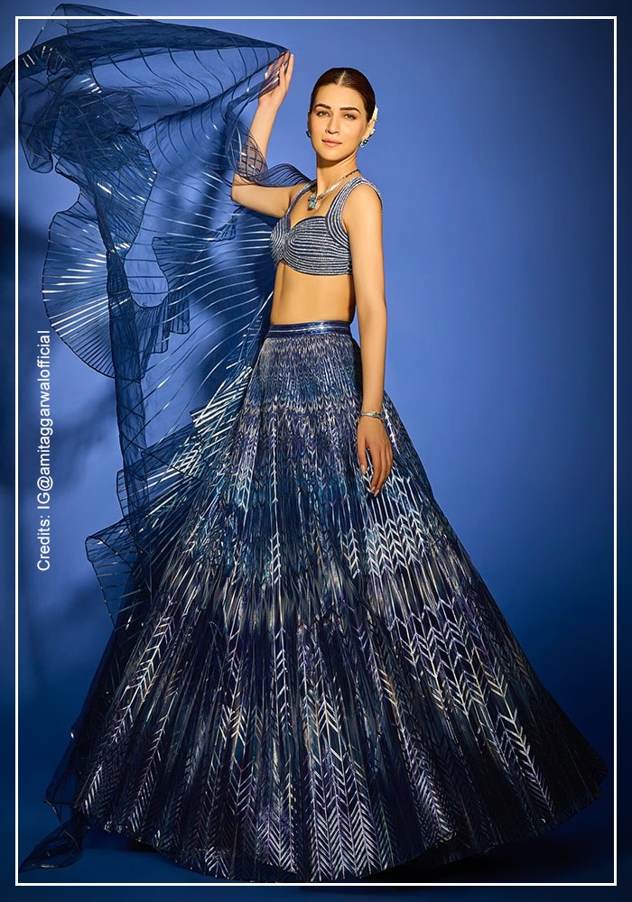 Kriti SAnon in Amit Aggarwal metallic lehenga set