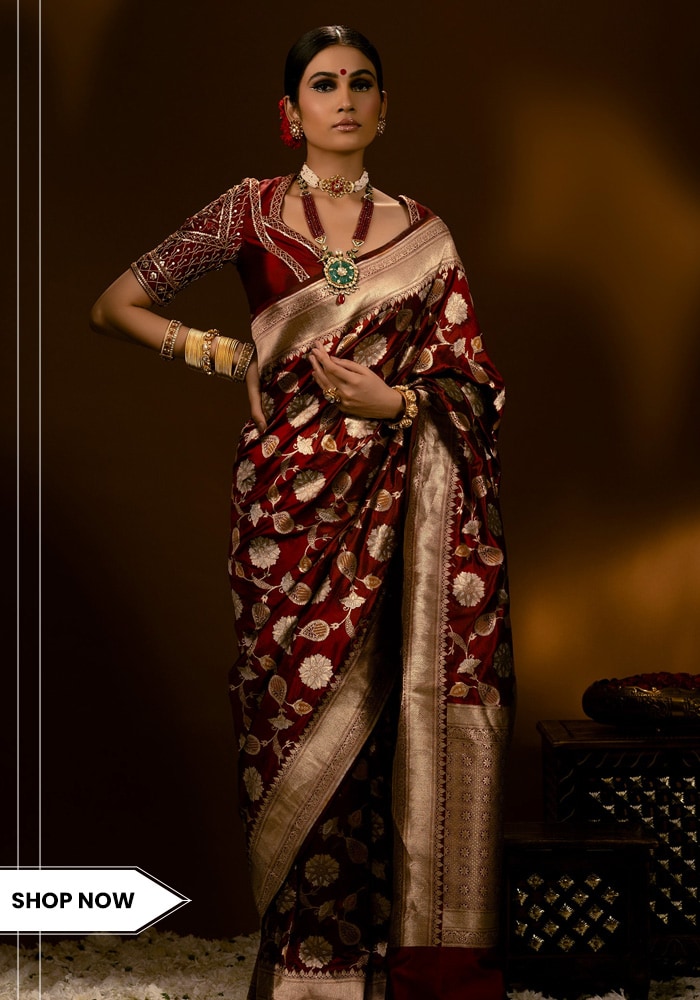 Red banarasi saree