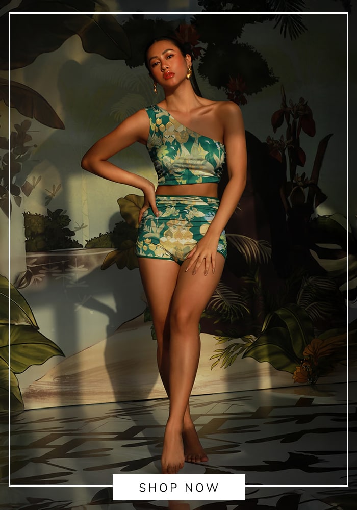 One-shoulder bikini set