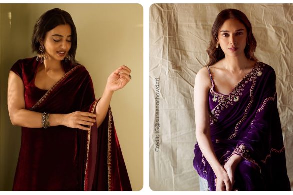 Radhika Apte and Aditi Rao Hydari in velvet saree