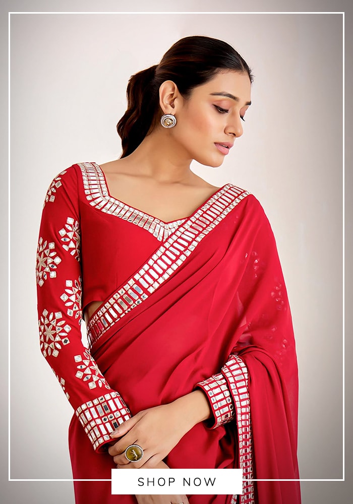 Red full sleeve blouse