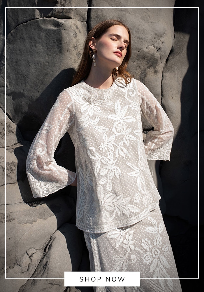 White embroidered top