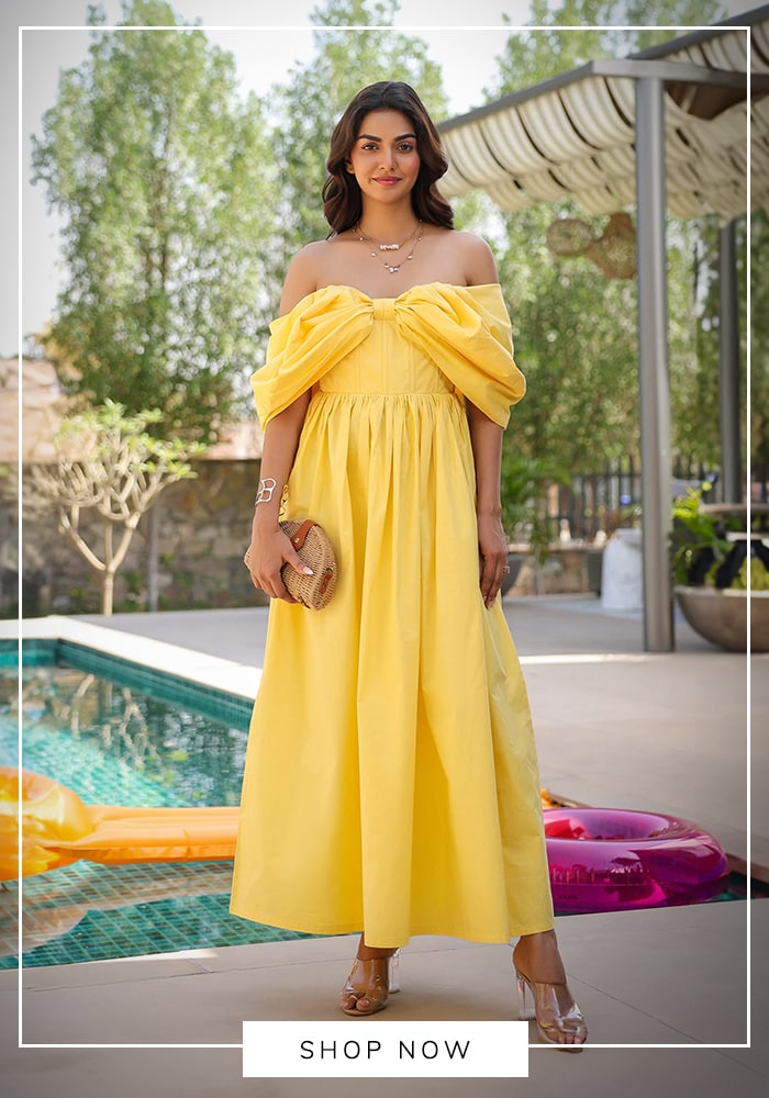 Yellow maxi dress