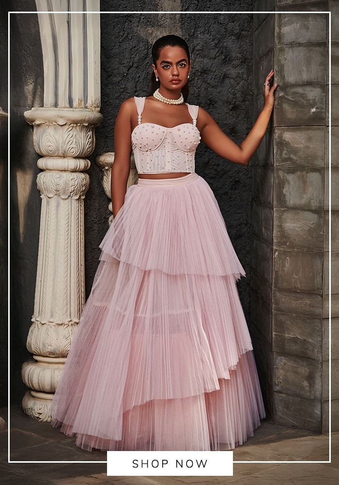 Pearl embellished bralette blouse