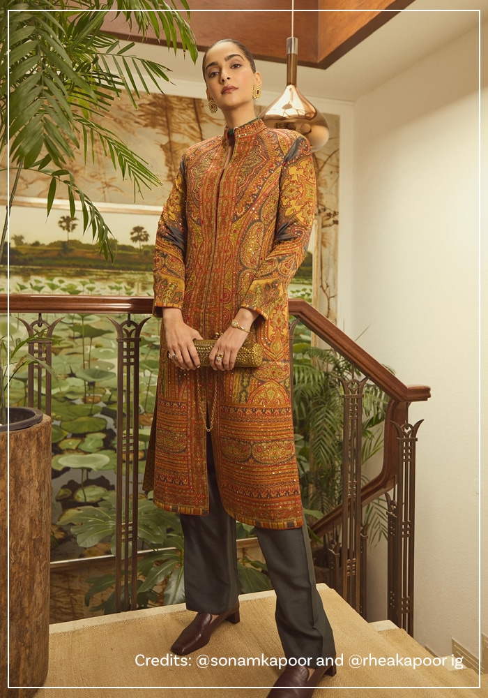 Sonam kapoor in Ritu Kumar structured kurta and pants