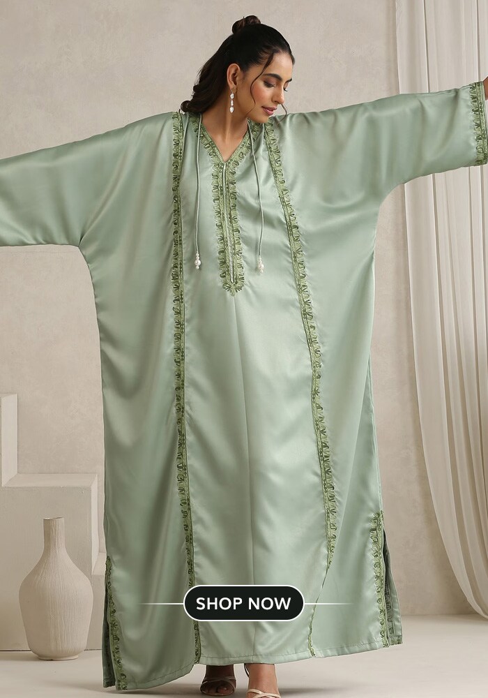 Mint green abaya kaftan