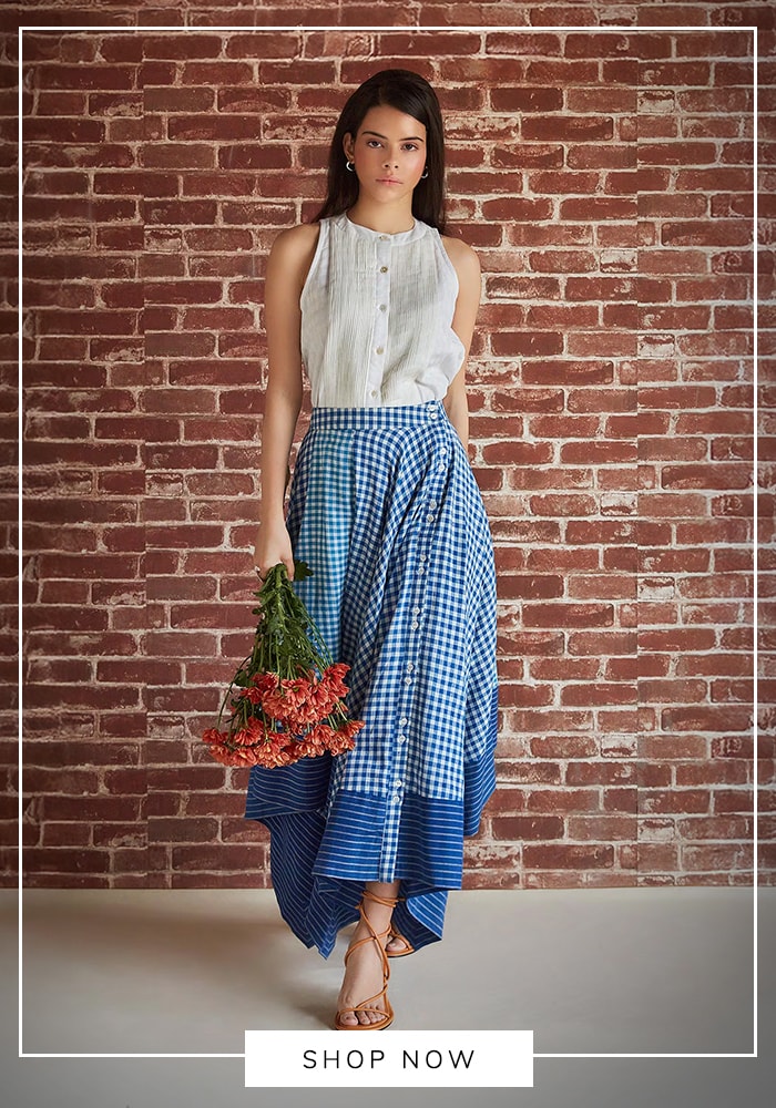 From Florals to Flared Pants: Elevate Your Coffee Date Look 6 checkered skirt top combo