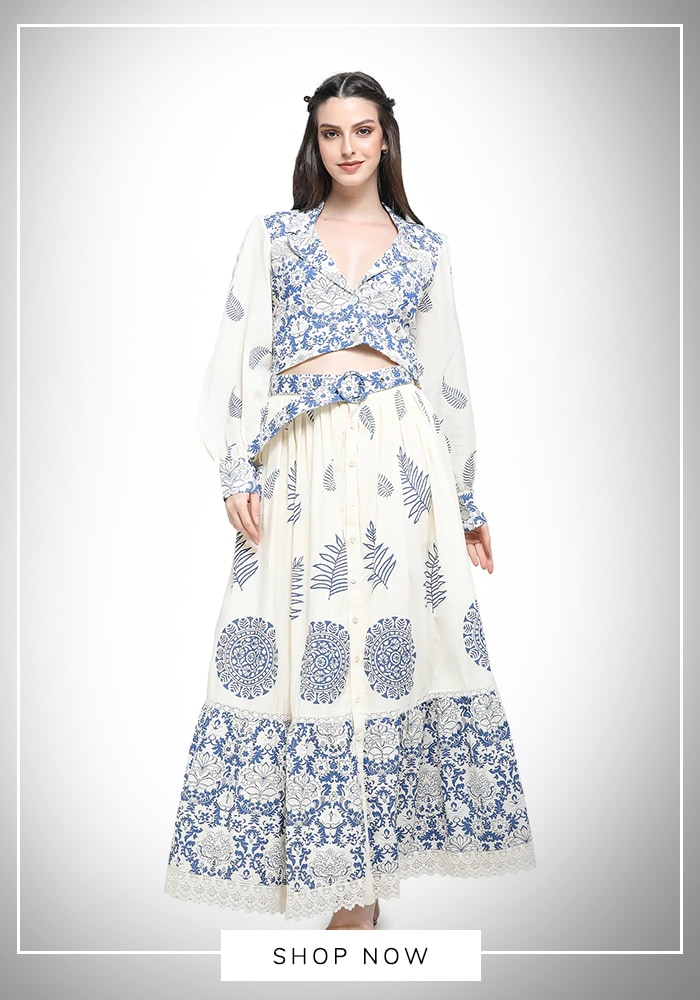 From Florals to Flared Pants: Elevate Your Coffee Date Look 7 Collar crop top skirt