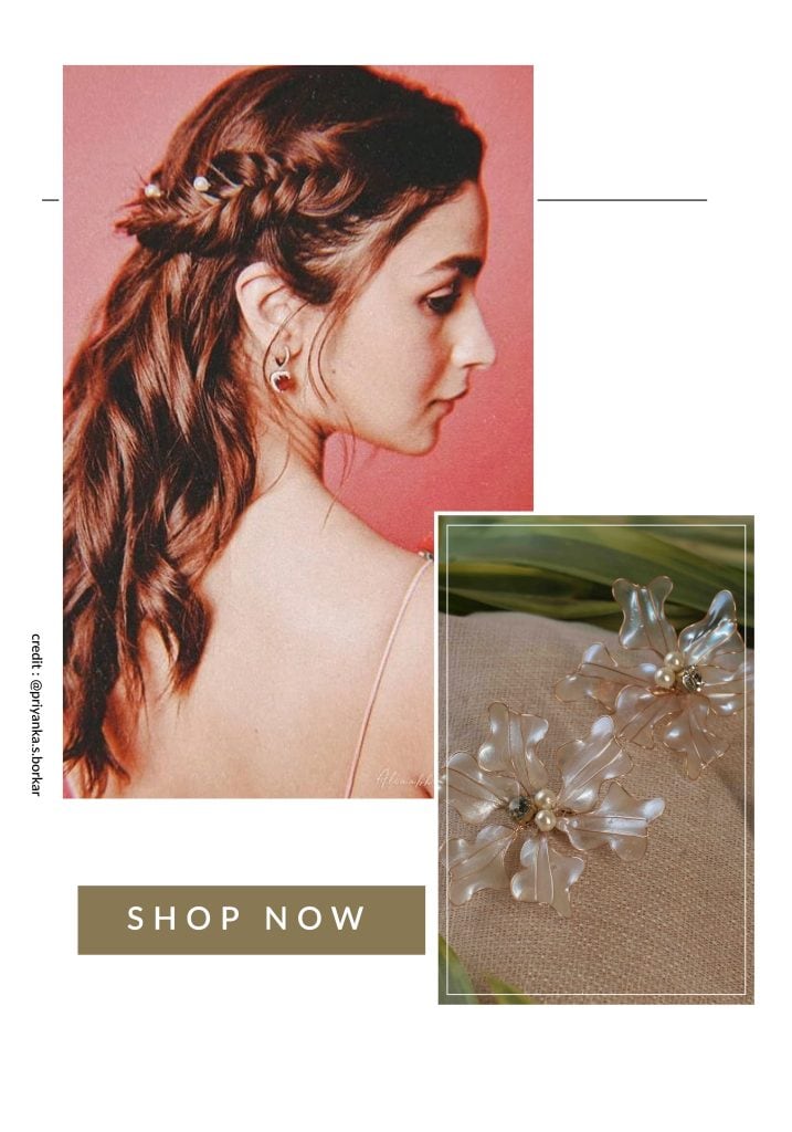 Alia Bhatt inspired crown braided hairdo