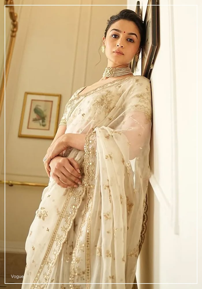 Alia Bhatt rewearing her ivory Sabyasachi bridal saree