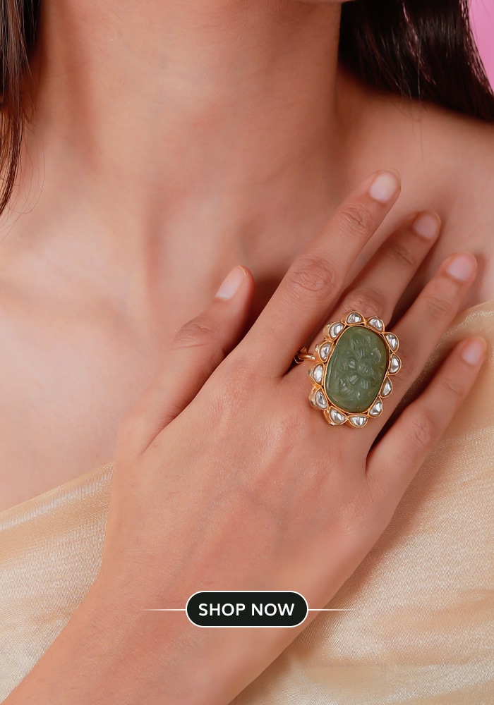 Jade green finger ring